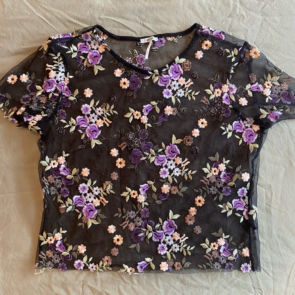 Urban Outfitters Kimchi Blue floral mesh top